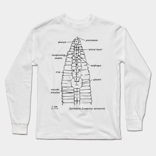 Earthworm (Lumbricus terrestris) anatomy Long Sleeve T-Shirt